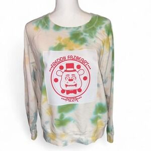 Freddy Fazbear Pizza TieDye Sweatshirt Unisex Adult L Upcycled‎ 


 #upcycled